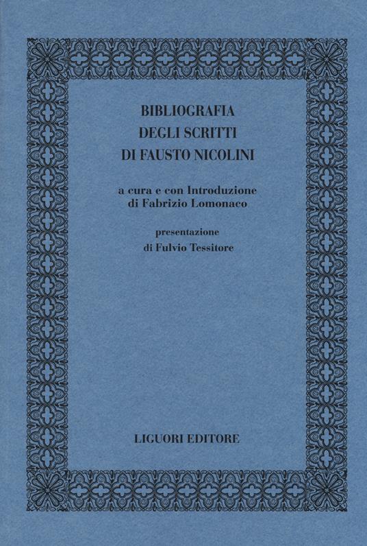 Bibliografia degli scritti di Fausto Nicolini - copertina