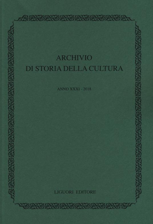Archivio di storia della cultura (2018). Vol. 31 - copertina
