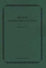 Archivio di storia della cultura (2018). Vol. 31