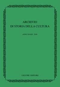 Archivio di storia della cultura (2020). Vol. 33 - copertina