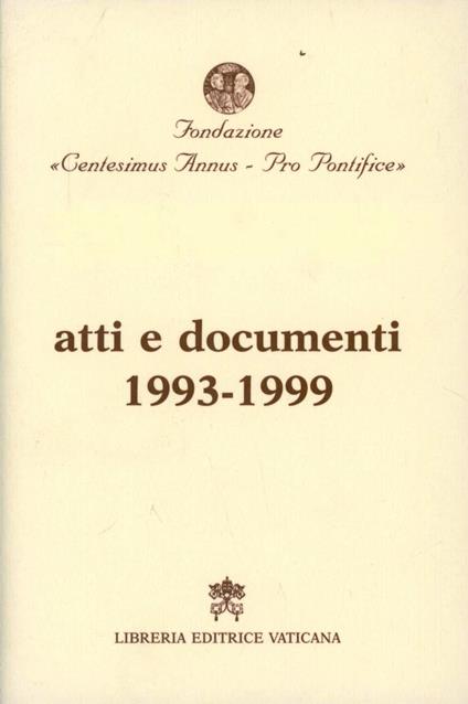 Atti e documenti (1993-1999) - copertina