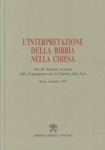 L' interpretazione della Bibbia nella Chiesa. Atti del Simposio (1999)