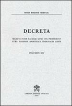 Decreta selecta inter ea quae anno 1996 prodierunt cura eiusdem Apostolici Tribunalis edita. Vol. 14