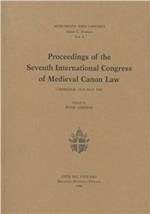 Proceedings of the 7th International congress of medieval canon law (Cambridge, 1984)