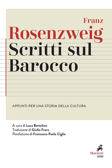 Scritti sul Barocco. Appunti per una storia della cultura - Franz Rosenzweig - copertina