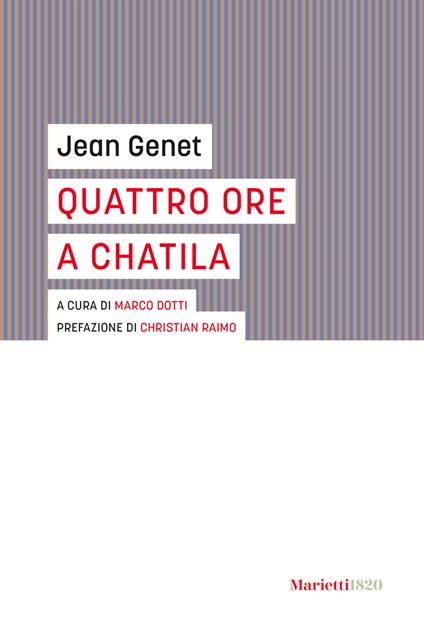 Quattro ore a Chatila - Jean Genet - copertina