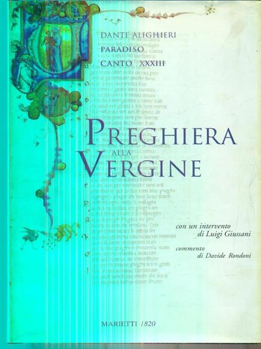 Preghiera alla Vergine. Paradiso, canto XXXIII - Dante Alighieri - copertina