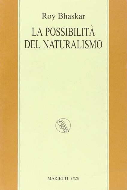 La possibilità del naturalismo - Roy Bhaskar - copertina