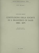Costituzioni della Società di S. Francesco di Sales (1858-1875)