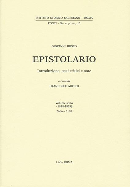 Epistolario Giovanni Bosco. Vol. 6 - copertina