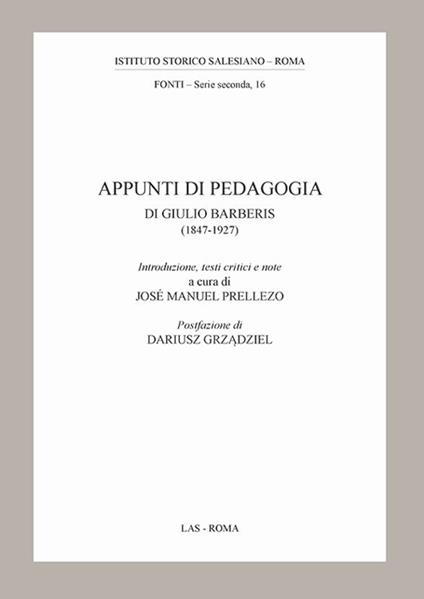 Appunti di pedagogia di Giulio Barberis (1847-1927) - copertina