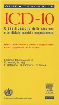 Guida tascabile ICD-10. Classificazioni delle sindromi dei disturbi psichici e comportamentali - copertina