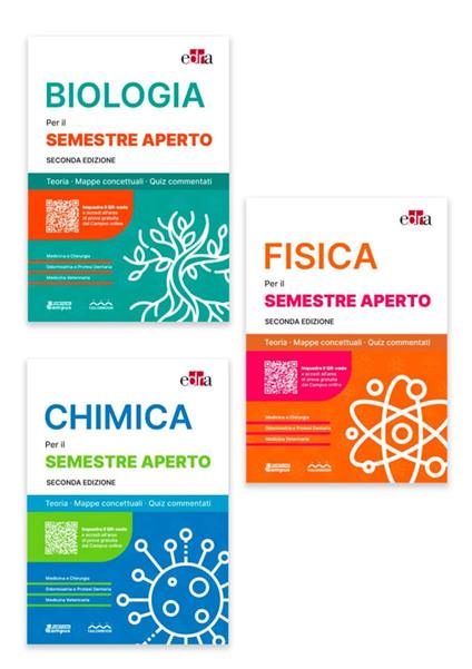 Biologia per il semestre filtro. Teoria, mappe concettuali, quiz commentati-Chimica per il semestre filtro. Teoria, mappe concettuali, quiz commentati-Fisica per il semestre filtro. Teoria, mappe concettuali, quiz commentati - copertina