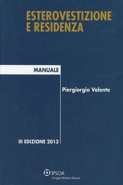 Esterovestizione e residenza - Piergiorgio Valente - copertina