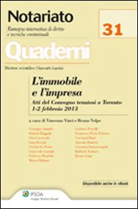 L'immobile e l'impresa. Atti del Convegno (Taranto, 1-2 febbraio 2013) - copertina