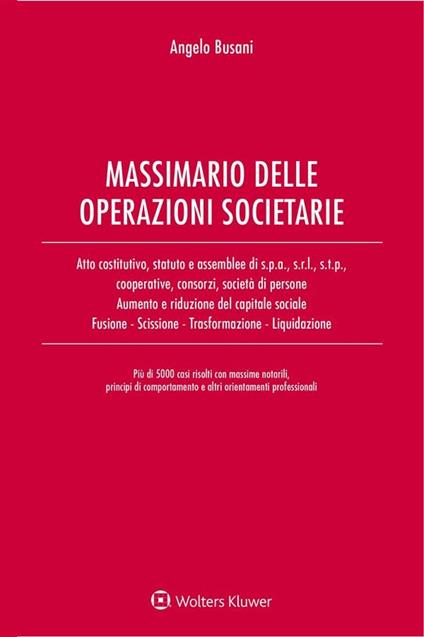 Massimario delle operazioni societarie - Angelo Busani - ebook