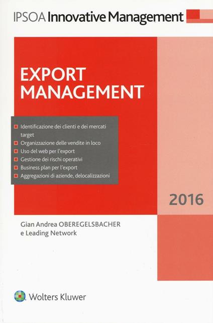Export management - Gian Andrea Oberegelsbacher - copertina