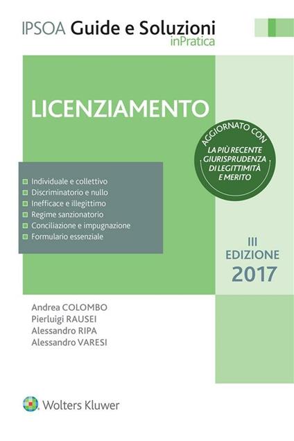 Licenziamento - Andrea Colombo,Pierluigi Rausei,Alessandro Ripa,Alessandro Varesi - ebook