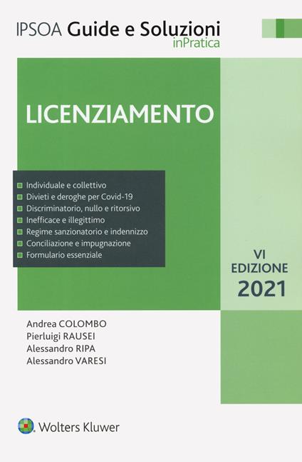 Licenziamento - Andrea Colombo,Pierluigi Rausei,Alessandro Ripa - copertina