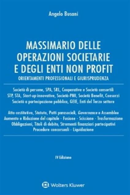 Massimario delle operazioni societarie e degli enti non profit - Angelo Busani - ebook