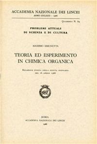 Teoria ed esperimento in chimica organica - Massimo Simonetta - copertina