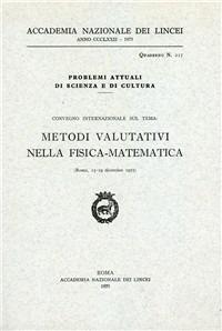 Metodi valutativi nella fisica-matematica - copertina