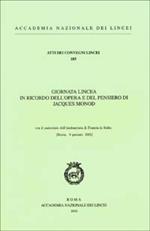 Giornata lincea in ricordo dell'opera e del pensiero di Jacques Monod (Roma, 9 gennaio 2002)