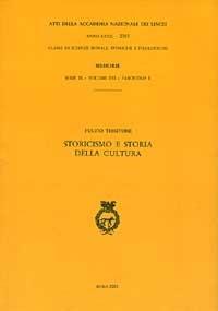 Storicismo e storia della cultura - Fulvio Tessitore - copertina