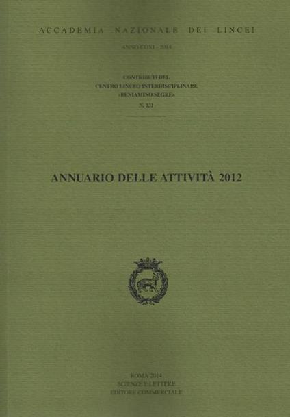 Annuario delle attività 2012 - copertina