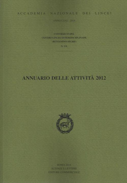 Annuario delle attività 2012 - copertina