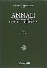 Annali della facoltà lettere e filosofia Università di Bari. Vol. 11