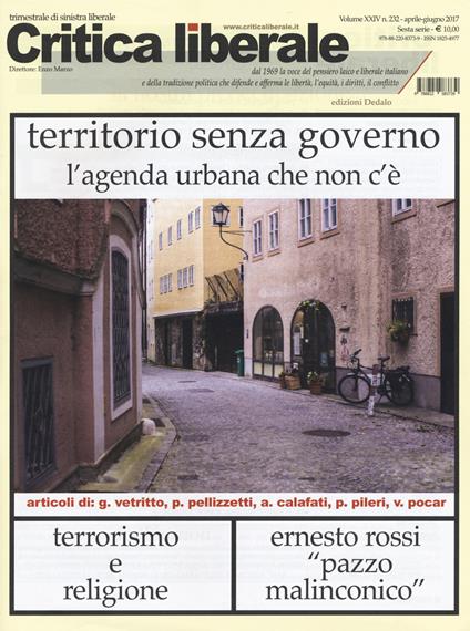 Critica liberale (2017). Vol. 232: Aprile-Giugno. - copertina