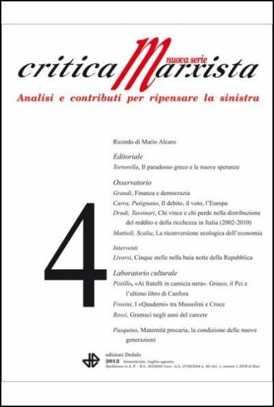 Critica marxista (2012). Vol. 4 - copertina
