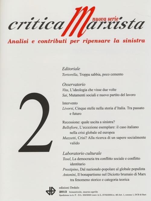 Critica marxixta (2013). Vol. 2 - copertina