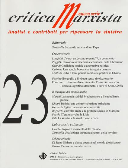 Critica marxista (2015) vol. 2-3 - copertina