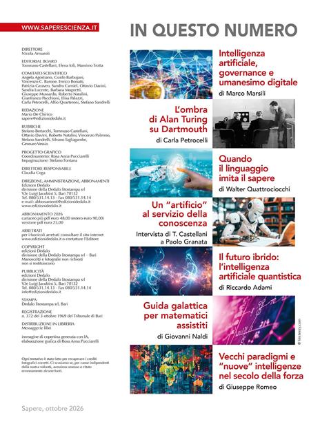 Sapere. Idee e progressi della scienza (2026). Vol. 5 - 2