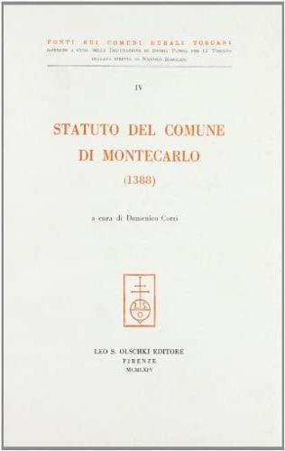 Statuto del comune di Montecarlo (1388) - copertina