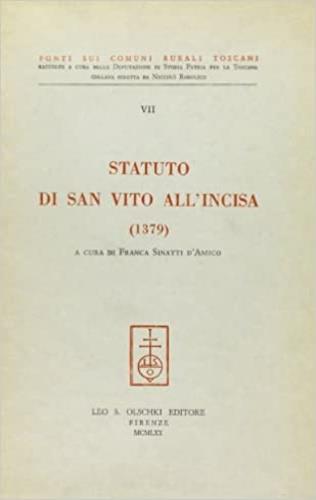 Statuto di San Vito all'Incisa (1379) - copertina