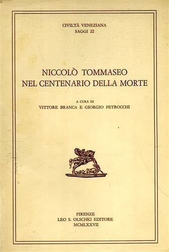 Niccolò Tommaseo nel centenario della morte - copertina