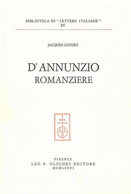 D'Annunzio romanziere - Jacques Goudet - copertina