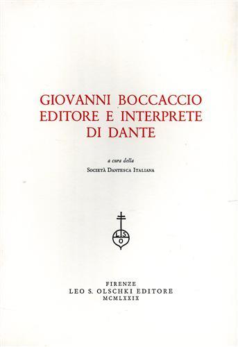 Giovanni Boccaccio editore e interprete di Dante - copertina