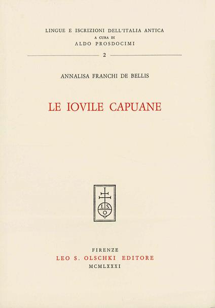 Le iovile capuane - Annalisa Franchi De Bellis - copertina