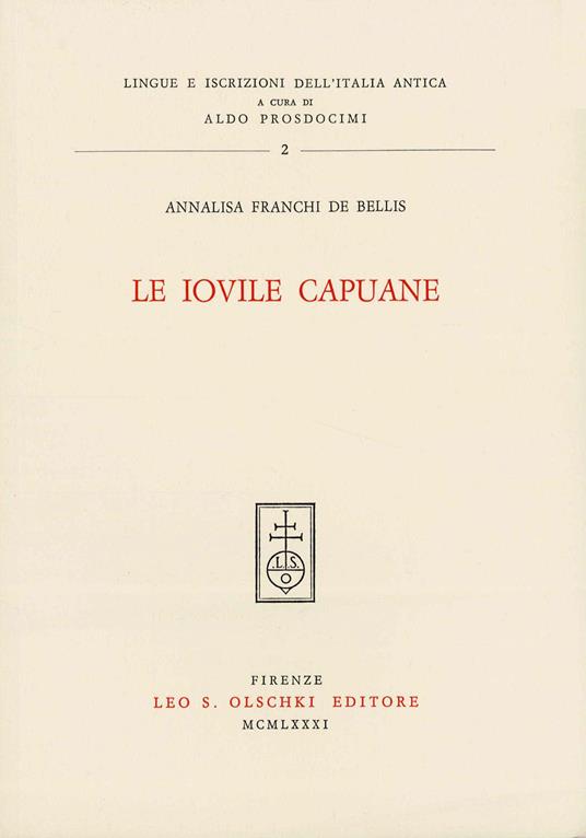 Le iovile capuane - Annalisa Franchi De Bellis - copertina