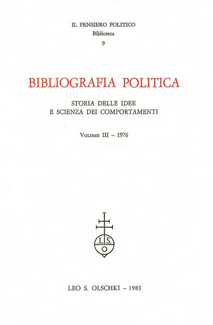 Bibliografia politica. Storia delle idee e scienza dei comportamenti. Vol. 3 - copertina