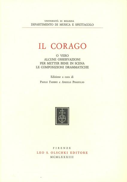 Il corago o vero alcune osservazioni per metter bene in scena le composizioni drammatiche - copertina