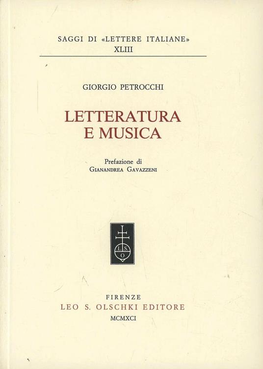 Letteratura e musica - Giorgio Petrocchi - copertina