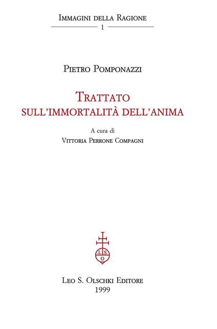 Trattato sull'immortalità dell'anima - Pietro Pomponazzi - copertina