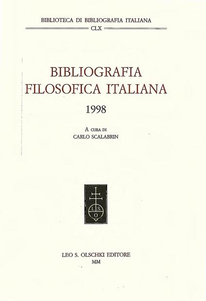 Bibliografia filosofica italiana 1998 - copertina