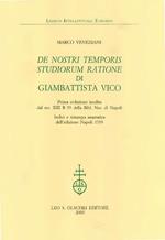 De nostri temporis studiorum ratione di Giambattista Vico. Prima redazione inedita dal ms. XIII B 55 della Biblioteca nazionale di Napoli (rist. anast. 1709)