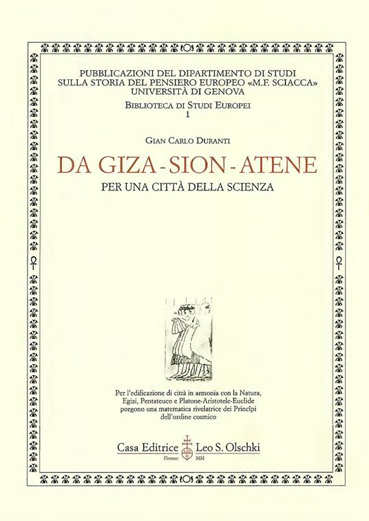 Da Giza-Sion-Atene. Per una città della scienza - Giancarlo Duranti - copertina